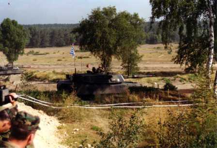 1st Platoon tank in battle position